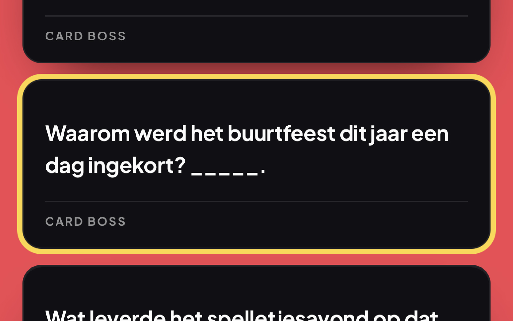 Uitleg stap 1 van Card Boss